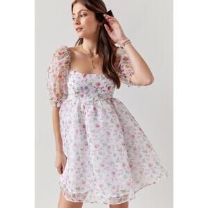Audrey Parks Puff Sleeve‎ Mini Dress – Selkie-Inspired – Floral – Size M